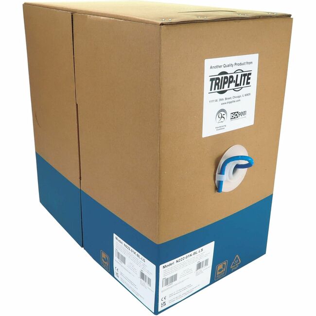 Eaton N222-01K-BL-LS Tripp Lite Series Cat6 1G Solid Core UTP Bulk Ethernet Cable, LSZH, Blue, 1000 ft. (305 m), TAA