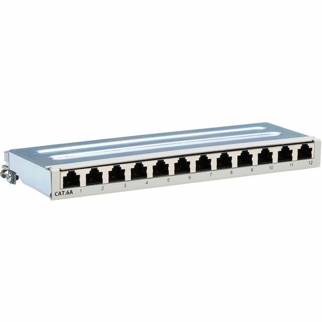 Eaton N250-SH12-DIN6A Panel de Parcheo Eaton Tripp Lite Series Cat6a STP, 12 Puertos, Montaje en Riel DIN o Pared, TAA