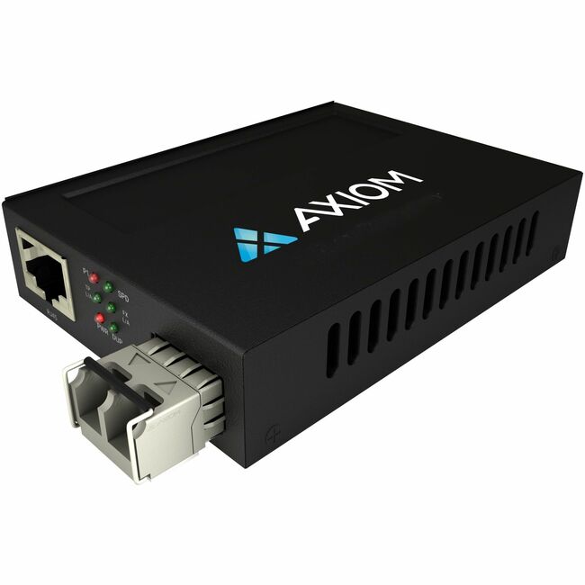 Axiom AXG101496 TAA 1Gbs PoE+ RJ45 a 1000Base-LX Convertidor de Medios de Fibra - SMF, LC, 10KM, 1310nm