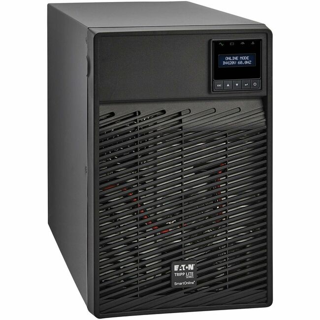 Eaton SU700XLCD Tripp Lite by Eaton series SmartOnline 120V 700VA 630W Double-Conversion UPS, 6 Outlets, Network Card Option, LCD, USB, DB9, Tower