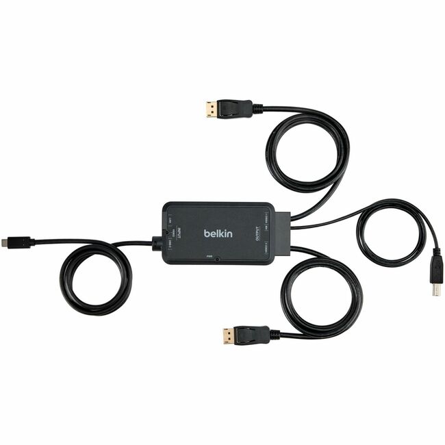 Belkin International INC F1DN2CCBL-CPN6T Belkin TAA KVM Dock USB-C a (2) DP/USB-B Cables con RJ45 y Power