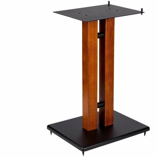 Monoprice, Inc. 42840 Monoprice Monolith 24in Soporte de Altavoz de Madera de Cerezo con Placa Superior Ajustable, Cerezo (Cada Uno)