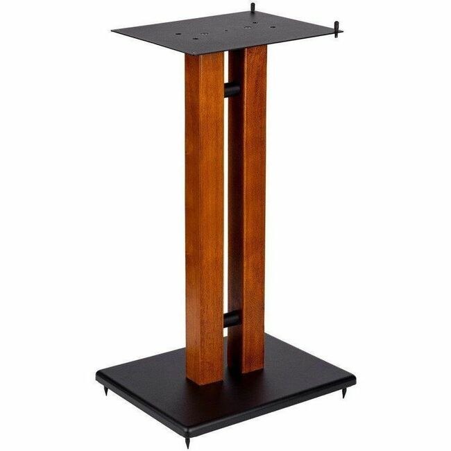 Monoprice, Inc. 42841 Monoprice Monolith 28in Soporte de Altavoz de Madera de Cerezo con Placa Superior Ajustable, Cerezo (Individual)