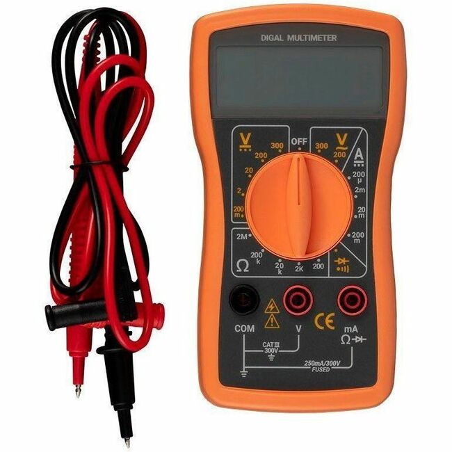 Monoprice, Inc. 39385 Multímetro Digital Monoprice para Pruebas de Voltaje, Corriente, Resistencia y Diodos