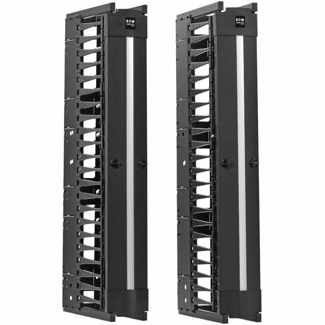 Eaton SRCABLEVRT6HD Tripp Lite by Eaton Administrador de Cables Vertical de Alta Capacidad - Conducto de Dedo Doble Profundo con Cubierta - Un Solo Lado - 6 in. de Ancho - Negro - 7 ft. (2.2 m)
