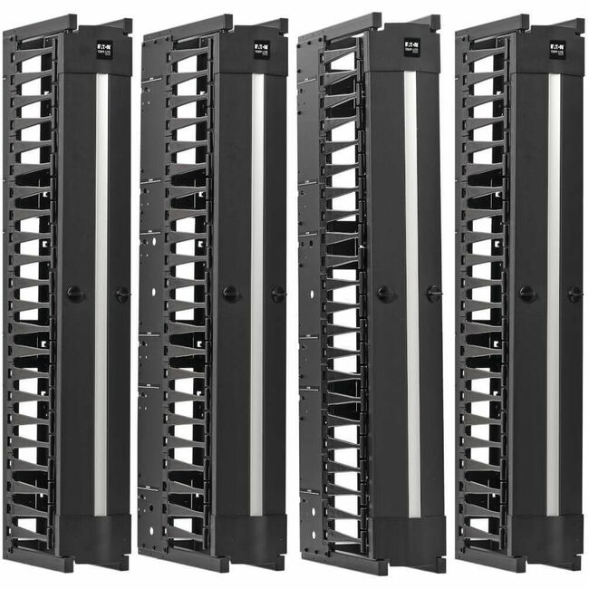 Eaton SRCABLEVRT6HD2 Tripp Lite Series Organizador de Cables Vertical de Alta Capacidad - Conducto de Doble Dedo Profundo con Cubierta, Doble Cara, 6 in. de Ancho, Negro, 7 ft. (2.2 m)