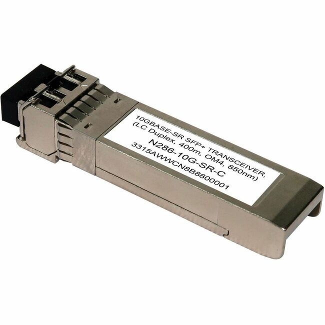 Eaton N286-10G-SR-C Transceptor SFP+ compatible con Cisco Tripp Lite by Eaton SFP-10G-SR - 10GBase-SR, LC Duplex MMF, 10 Gbps, 850 nm, 400 m (1312 ft.)