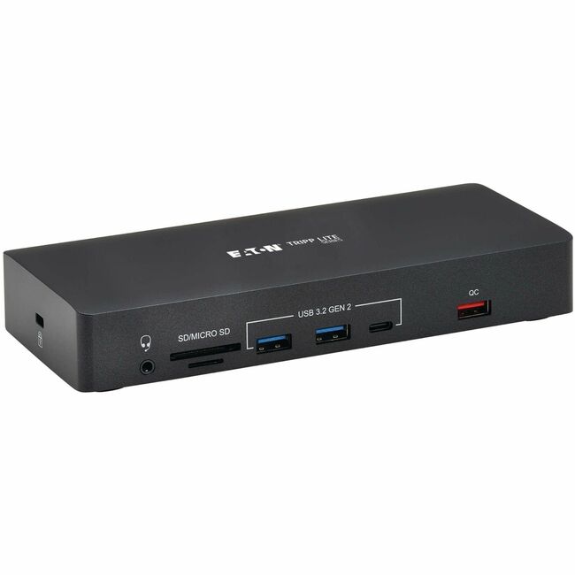 Eaton U442AB-DOCK9 Tripp Lite Series Estación de Acoplamiento USB-C, Triple Pantalla - HDMI/DisplayPort 4K 60 Hz, VGA, USB 3.2 Gen 2, Centro USB, Ethernet Gigabit, Carga PD 100W, Antibacterial
