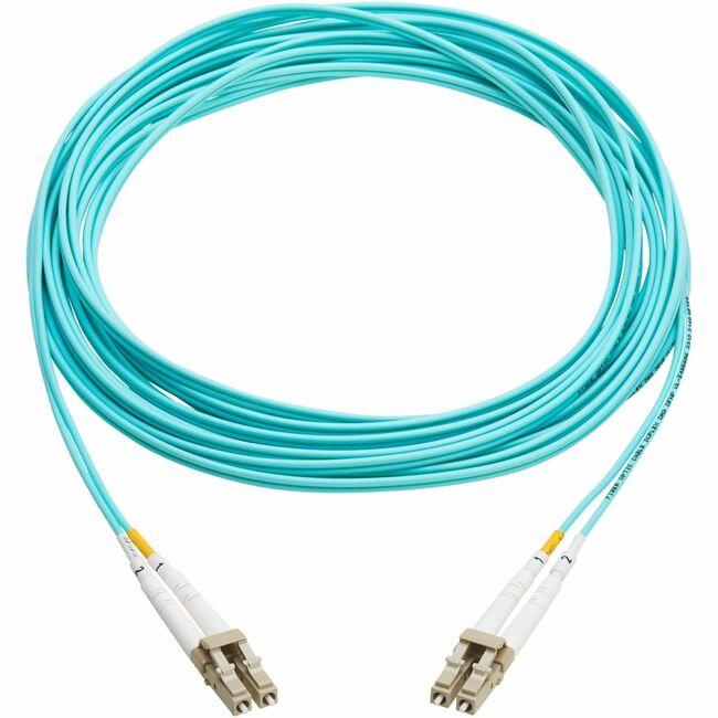 Eaton N820-07M-TAA Tripp Lite Series 10Gb Duplex Multimode 50/125 OM3 OFNP Fiber Patch Cable (LC/LC) - Aqua, 7 m (23 ft.), TAA