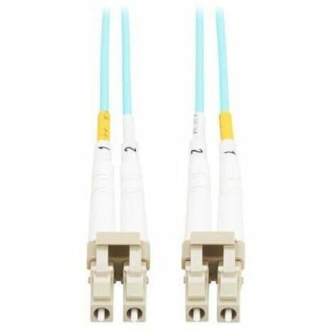Eaton N820-10M-TAA Cable de Parche de Fibra Óptica Dúplex Multimodo Eaton Tripp Lite Serie 10Gb 50/125 OM3 OFNP (LC/LC) - Aqua, 10 m (32.8 ft.), TAA