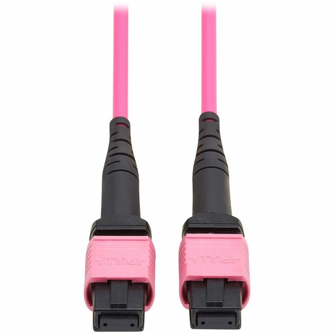 Eaton N845B-01M-12MTA Cable de Fibra Óptica Eaton Tripp Lite Series 100G Multimodo 50/125 OM4 (12F MTP/MPO-PC H/H), OFNP, Magenta, 1 m (3.3 ft.), TAA