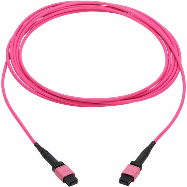 Eaton N845B-05M-12MTA Cable de Fibra Óptica Eaton Tripp Lite Series 100G Multimodo 50/125 OM4 (12F MTP/MPO-PC F/F), OFNP, Magenta, 5 m (16.4 ft.), TAA