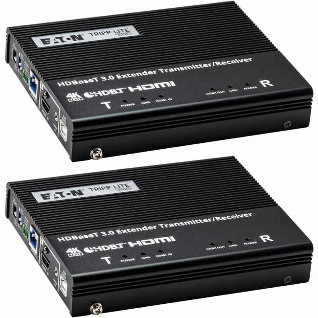 Eaton BHDBT3-TRX2 Kit Transmisor y Receptor Eaton Tripp Lite Series HDBaseT 3.0, HDMI 4K 60 Hz (4:4:4), RS-232, Control IR, Hasta 328 pies (100 m), TAA