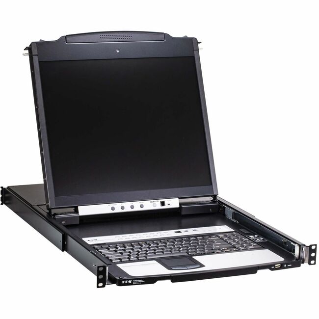 Eaton B064C-16-1-IP Conmutador KVM sobre IP de 16 Puertos Cat5 - LCD de 19 pulg., 1 Usuario Remoto o 1 Usuario Local, Montaje en Bastidor 1U, TAA