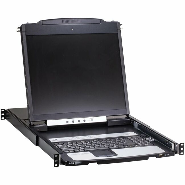 Eaton B064C-16-1X1-IP Conmutador KVM sobre IP Cat5 de 16 Puertos - Medios Virtuales, LCD de 19 in., 1 Usuario Remoto/1 Local, Montaje en Rack 1U, TAA