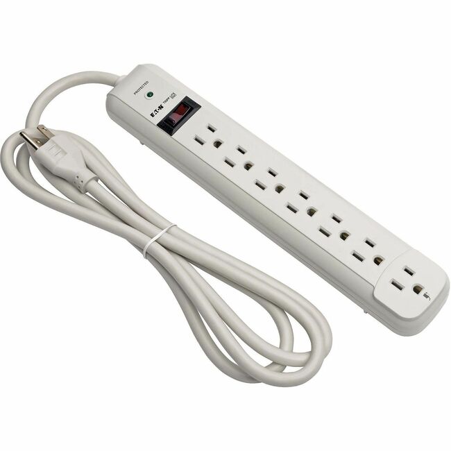 Eaton STRIKER Tripp Lite by Eaton Protect It! Supresor de Picos 7 Salidas Cable de 6 ft. 1080 Julios LED de Diagnóstico Carcasa Gris Claro