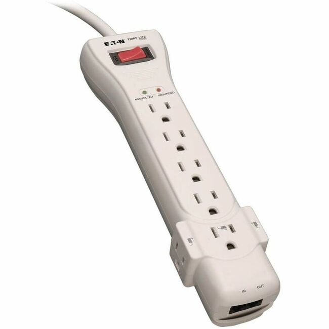 Eaton SUPER7TEL Protector contra sobretensión Eaton Tripp Lite Series Protect It! de 7 salidas, cable de 7 pies (2.13 m), 2520 julios, protección para fax/módem, RJ11