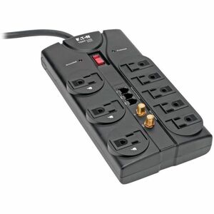 Eaton TLP808TELTV Tripp Lite Series Protect It! Supresor de picos de 8 salidas, cable de 8 ft. (2.43 m), 2160 Joules, Protección Tel/Fax/Módem/Coax, RJ11