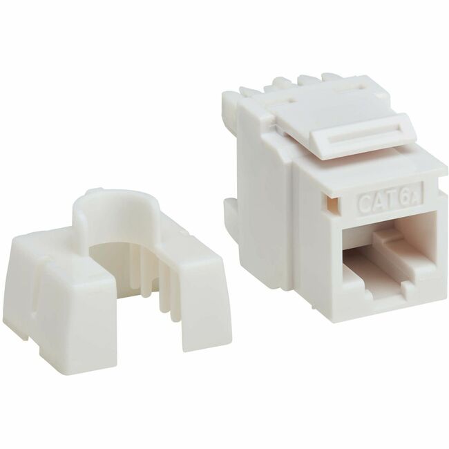 Eaton N238-010-WH-6A Tripp Lite Series Cat6a Keystone Jacks, 10 Pack - 4PPoE Compliant, 110/Krone, 568A/B, RJ45 Ethernet, White, TAA