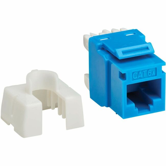 Eaton N238-010-BL-6A Tripp Lite Series Cat6a Keystone Jacks, 10 Pack - 4PPoE Compliant, 110/Krone, 568A/B, RJ45 Ethernet, Blue, TAA