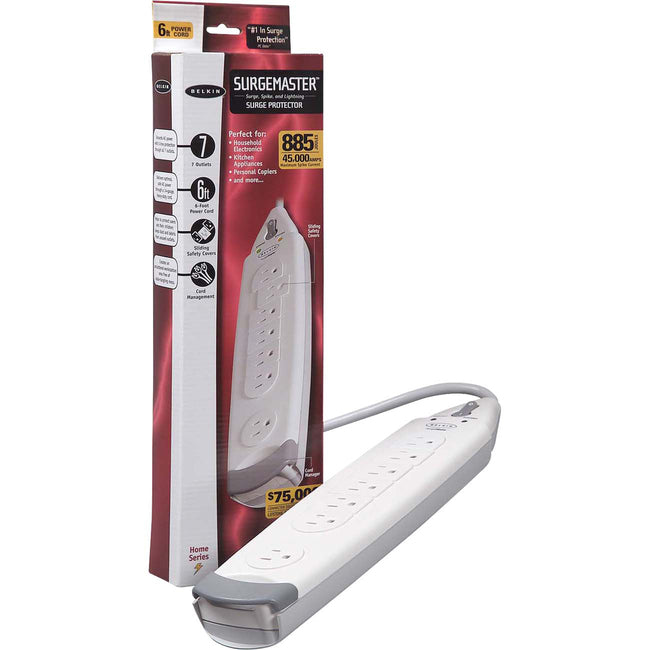 Belkin International INC F9H700-06 Belkin Protector de Sobretensión con 7 Salidas y Cable de 6ft - 785 Joules - Blanco