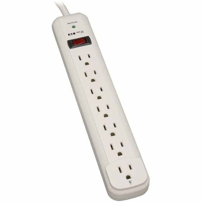 Eaton TLP712 Tripp Lite Series Protect It! Protector de Sobretensión de 7 Salidas, Cable de 12 ft, 1080 Joules, LED de Diagnóstico, Carcasa Gris Claro