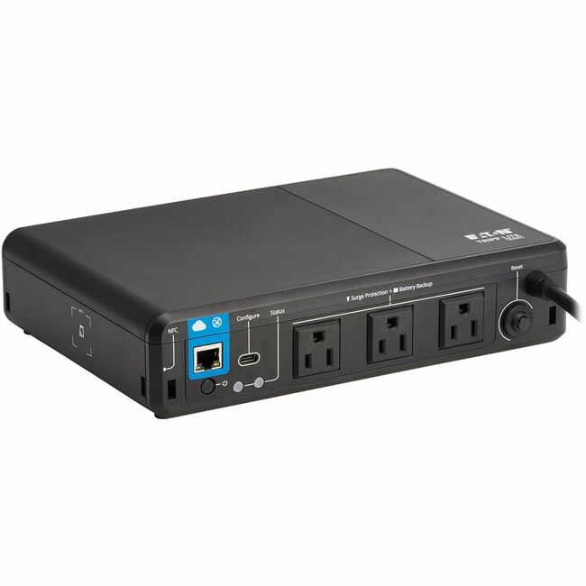 Eaton BC350RNC Tripp Lite Series 350VA 210W 120V Standby Cloud-Connected UPS with Remote Monitoring - 3 NEMA 5-15R Outlets (Surge + Battery Backup), 5-15P Plug, Desktop