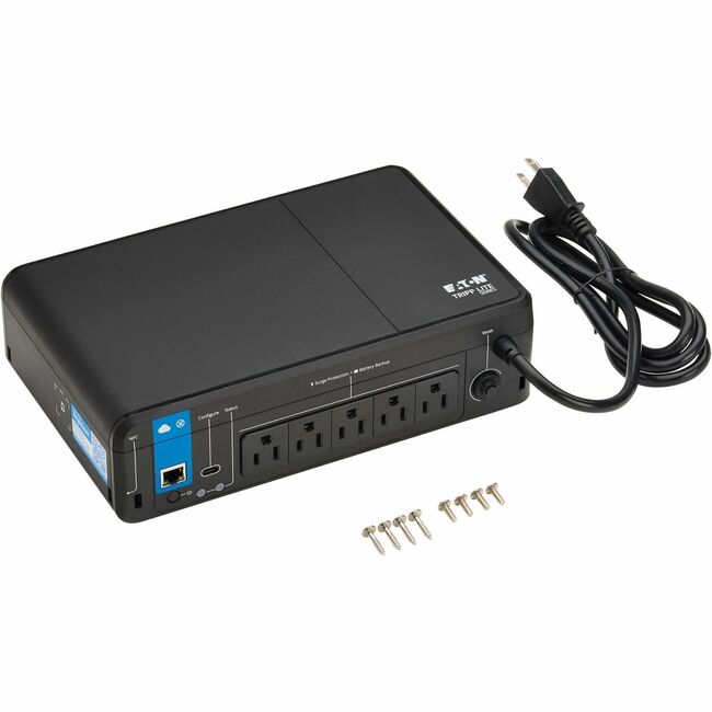 Eaton BC850RNC Tripp Lite Series 850VA 450W 120V Standby Cloud-Connected UPS with Remote Monitoring - 5 NEMA 5-15R Outlets (Surge + Battery Backup), 5-15P Plug, Desktop