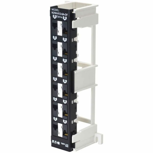 Eaton N250-012-6A-OF Panel de Parcheo Montable en Pared Eaton Tripp Lite Series de 12 Puertos Cat6a - Compatible con PoE+, 110, 568A/B, RJ45 Ethernet, Puertos Compensados, TAA