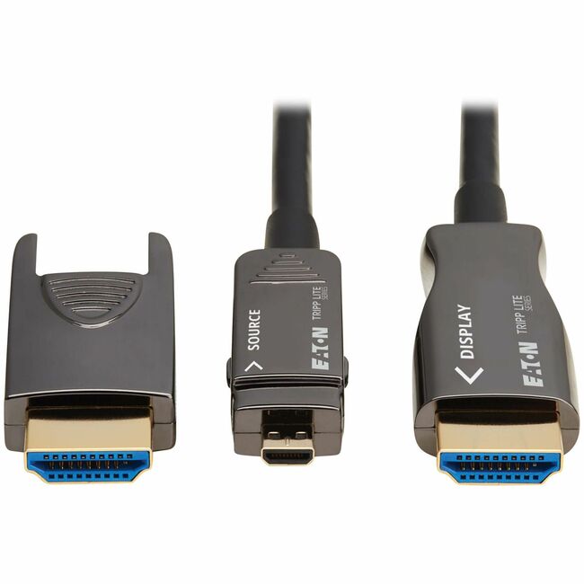 Eaton P568FM-20M-8K6 Tripp Lite series Cable de Fibra Óptica HDMI Activo (AOC) de 8K - 8K UHD @ 60 Hz, HDR, Conector Desmontable, M/M, Negro, 20 m (66 ft.)