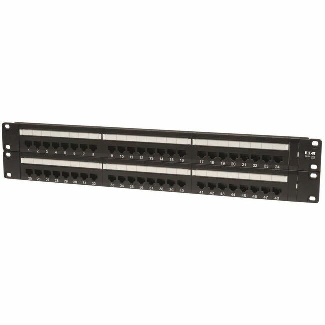 Eaton N052-048 Tripp Lite by Eaton Panel de Parcheo Montable en Bastidor Cat5e de 48 Puertos 2U 568B RJ45 Ethernet TAA
