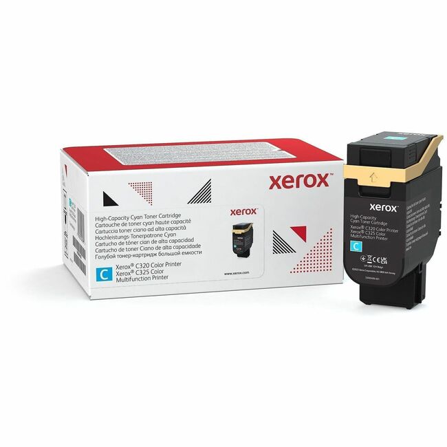 Xerox 006R04828 Genuine Xerox&reg; C320 Impresora Color, C325 Impresora Multifunción Color Cartucho de Tóner Cian de Alta Capacidad (5500 Páginas) - 006R04828