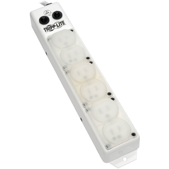 Eaton PS-615-HG-OEMLM Tripp Lite Series Safe-IT UL 1363A Regleta de Energía de Grado Médico para Áreas de Cuidado del Paciente, 6 Tomacorrientes de Grado Hospitalario, Monitor de Carga, Cubiertas de Seguridad, Antimicrobiano, Cable de 15 ft. (4.6 m)