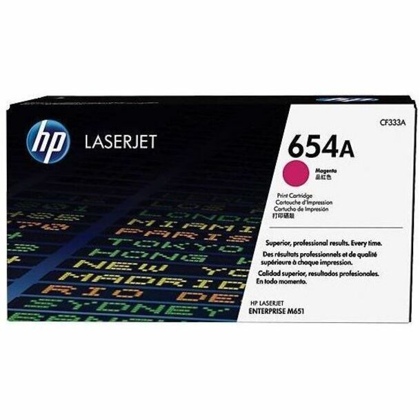 HP I CF333A HP 654A (CF333A) Cartucho de Tóner Láser Original - Paquete Individual - Magenta - 1 Pieza