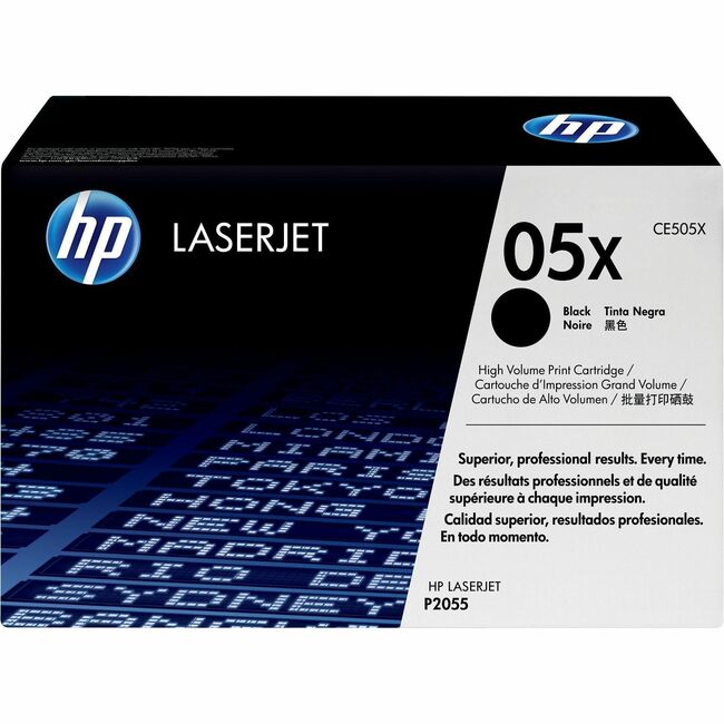 HP I CE505X HP 05X (CE505X) Cartucho de Tóner Láser Original de Alto Rendimiento - Paquete Individual - Negro - 1 Cada