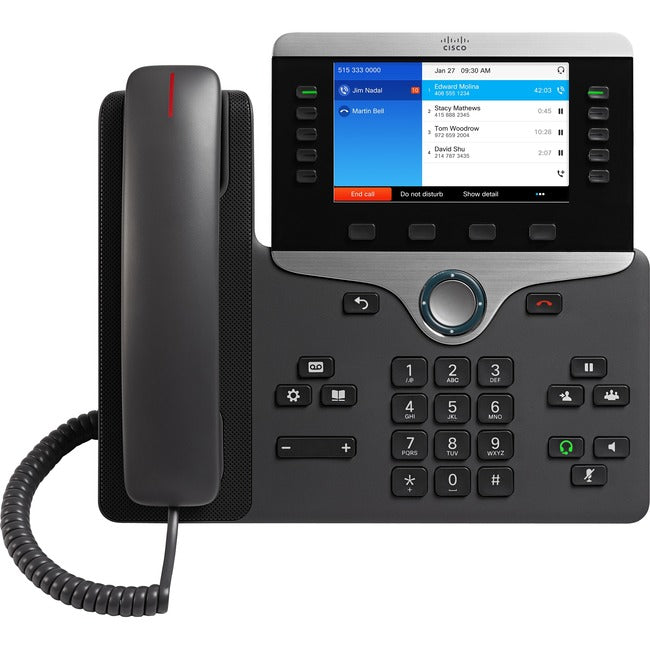 Cisco CP-8841-K9= 8841 Teléfono IP - Con Cable - Con Cable - Montable en Pared - Carbón