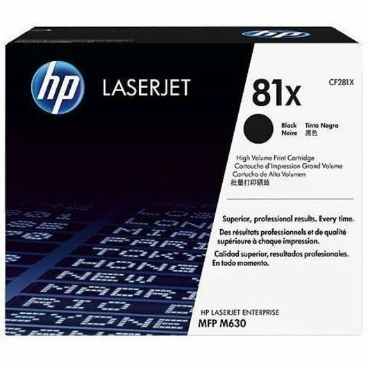 HP I CF281X HP 81X (CF281X) Cartucho de Tóner Láser Original de Alto Rendimiento - Paquete Individual - Negro - 1 Pieza