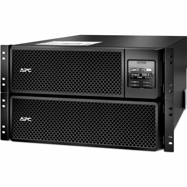 APC by Schneider Electric SRT8KRMXLT APC Smart-UPS On-Line, 8kVA/8kW, Rackmount 6U, 208V, 4x L6-20R+2x L6-30R NEMA outlets, Network Card+SmartSlot, Extended runtime, W/ rail kit