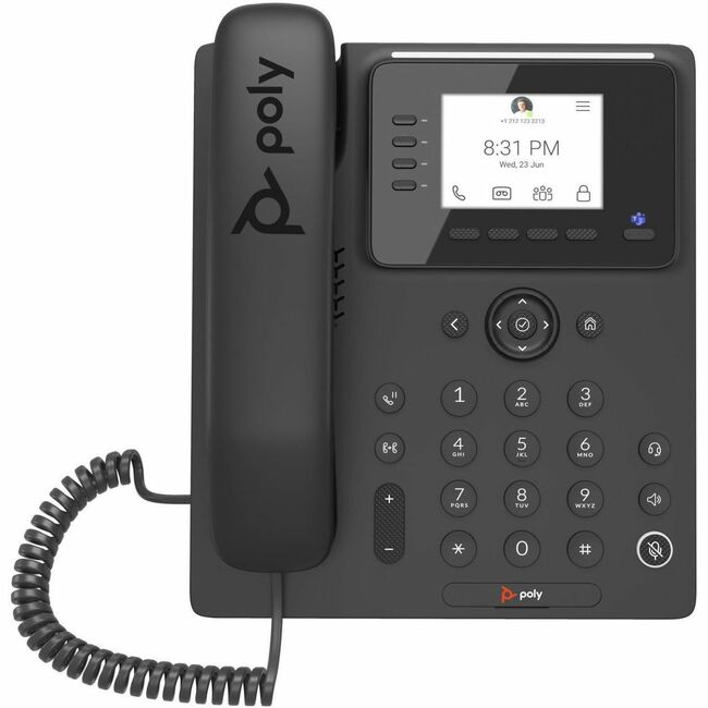 HP 8F3G3AA#ABA Poly CCX 350 IP Phone - Con cable - Con cable - De escritorio, Montable en pared - Negro