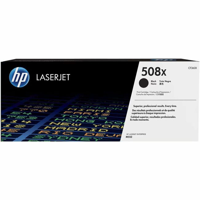 HP I CF360X Cartucho de Tóner Láser Original HP 508X de Alto Rendimiento - Paquete Individual - Negro - 1 Unidad