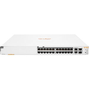 HPE Aruba JL807A Instant On 1960 24G 20p Class4 4p Class6 PoE 2XGT 2SFP+ 370W Switch - 24 puertos - Administrable - 10 Gigabit Ethernet - 10GBase-T, 10GBase-X, 10/100/1000Base-T - Compatible con 2 capas - Modular - Fibra óptica, par trenzado