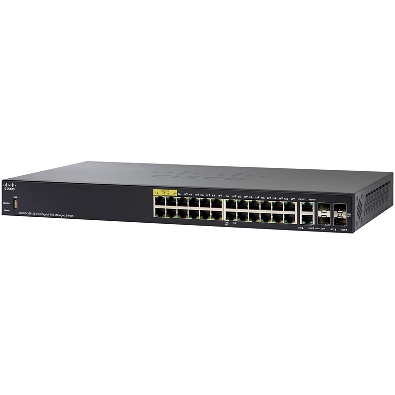 Cisco SG350-28P-K9 Switch Gestionado L3 Gigabit Ethernet (10/100/1000) Energía sobre Ethernet (PoE)