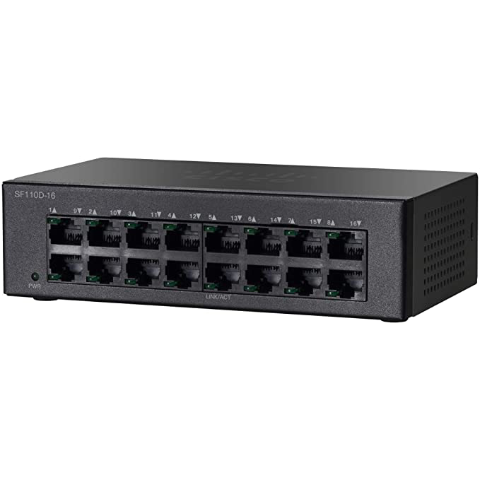 Cisco SF110D-16 No administrado L2 Fast Ethernet (10/100) Negro