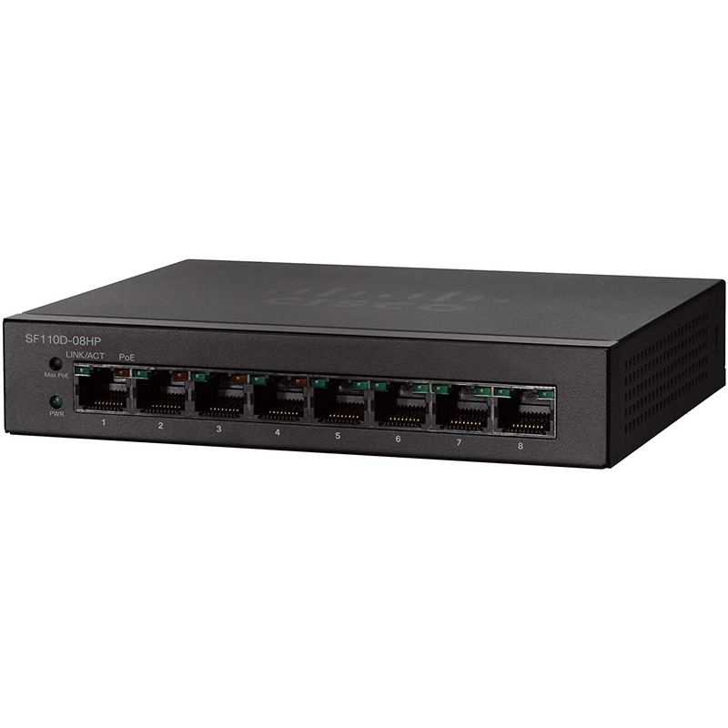 Cisco Small Business SF110D-08 No administrado L2 Fast Ethernet (10/100) Negro