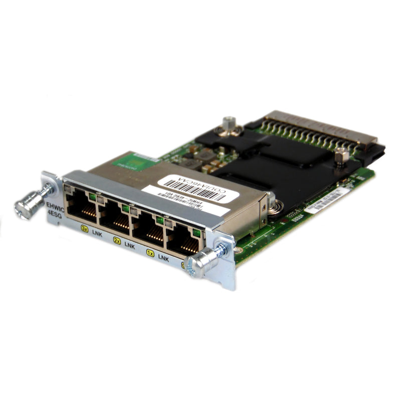 Cisco EHWIC-4ESG Tarjeta de interfaz WAN de alta velocidad mejorada Gigabit Ethernet de 4 puertos - 4 x RJ-45 10/100/1000Base-T WAN100