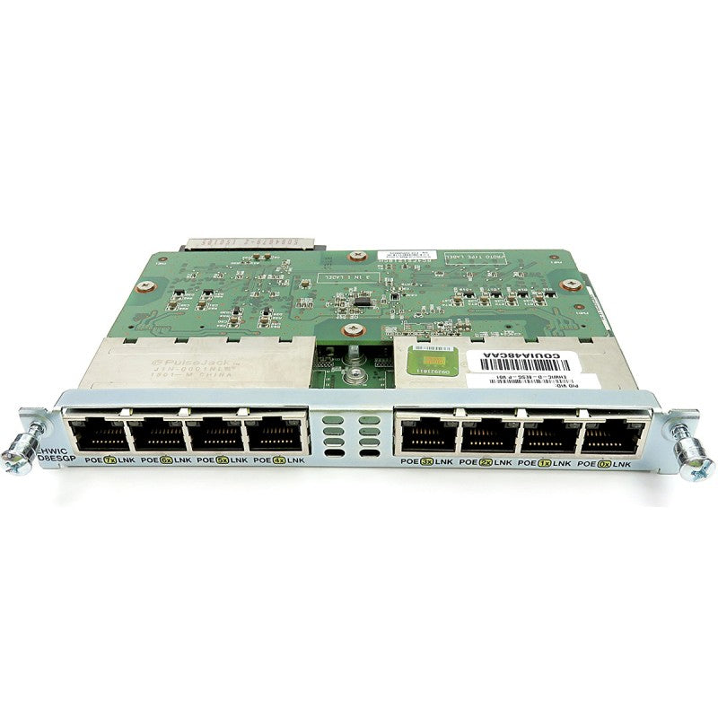 Cisco EHWIC-D-8ESG-P Switch Gigabit Ethernet de interfaz WAN de alta velocidad mejorada 10/100/1000 de 8 puertos - 8 x RJ-45 10/100/1000Base-T WAN100