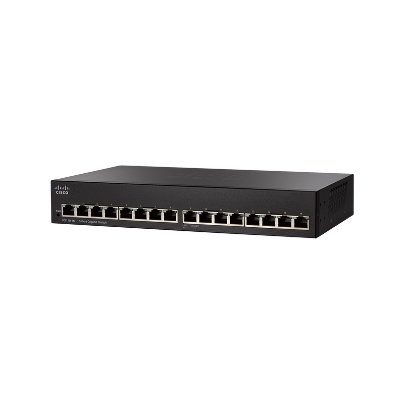 Cisco Small Business SG110-16 No administrado L2 Gigabit Ethernet (10/100/1000) 1U Negro